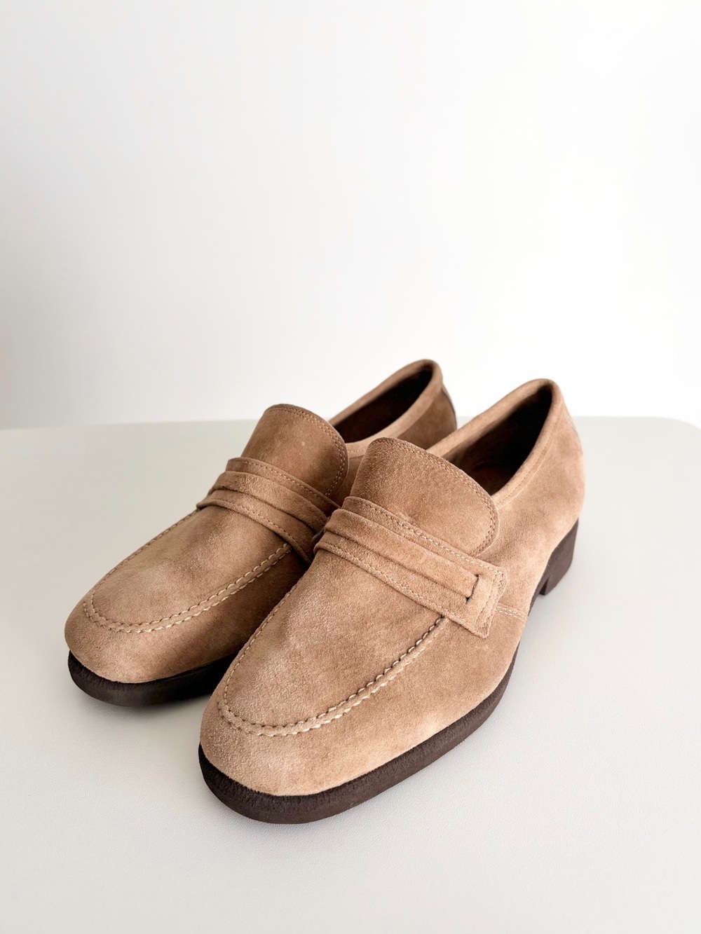 Vintage 90s En Route Suede Penny Loafers Made in Poland 8